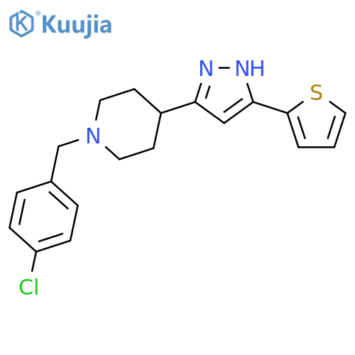 PIPERIDINE, 1-[(4-CHLOROPHENYL)METHYL]-4-[5-(2-THIENYL)-1H-PYRAZOL-3-YL]- structure