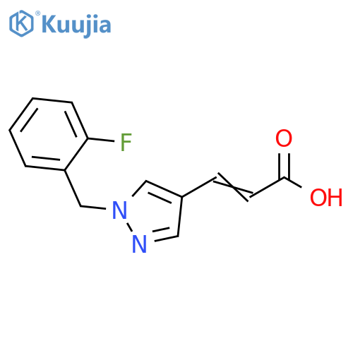 (2E)-3-{1-[(2-fluorophenyl)methyl]-1H-pyrazol-4-yl}prop-2-enoic acid structure