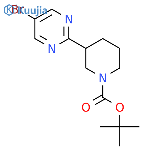 tert-butyl 3-(5-bromopyrimidin-2-yl)piperidine-1-carboxylate structure