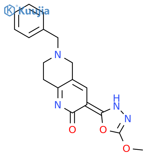 1,6-Naphthyridin-2(1H)-one,5,6,7,8-tetrahydro-3-(5-methoxy-1,3,4-oxadiazol-2-yl)-6-(phenylmethyl)- structure