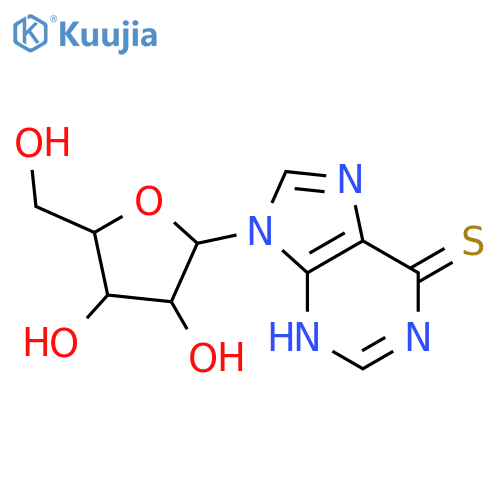 6H-Purine-6-thione,1,9-dihydro-9-b-L-ribofuranosyl- structure