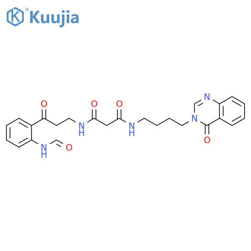 Propanediamide,N1-[3-[2-(formylamino)phenyl]-3-oxopropyl]-N3-[4-(4-oxo-3(4H)-quinazolinyl)butyl]- structure