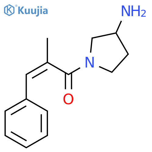 (2Z)-1-(3-Aminopyrrolidin-1-yl)-2-methyl-3-phenylprop-2-en-1-one structure
