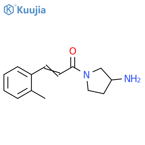 (2E)-1-(3-aminopyrrolidin-1-yl)-3-(2-methylphenyl)prop-2-en-1-one structure