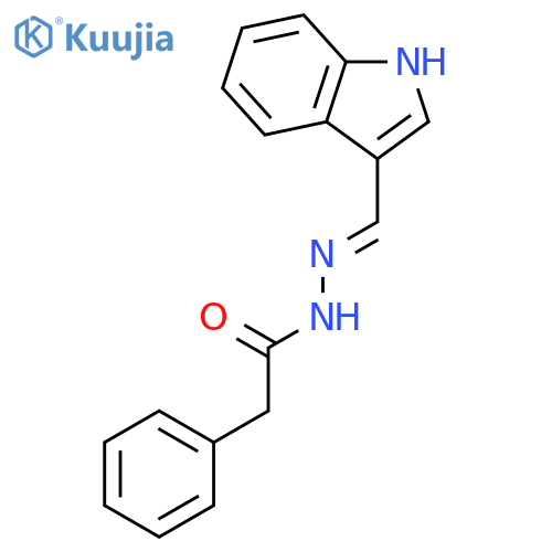 Benzeneacetic acid, (1H-indol-3-ylmethylene)hydrazide structure