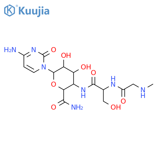 β-D-Glucopyranuronamide, 1-(4-amino-2-oxo-1(2H)-pyrimidinyl)-1,4-dideoxy-4-[(N-methylglycyl-L-seryl)amino]- structure