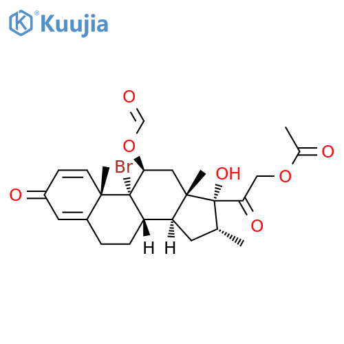 Pregna-1,4-diene-3,20-dione, 21-(acetyloxy)-9-bromo-11-(formyloxy)-17-hydroxy-16-methyl-, (11β,16α)- structure