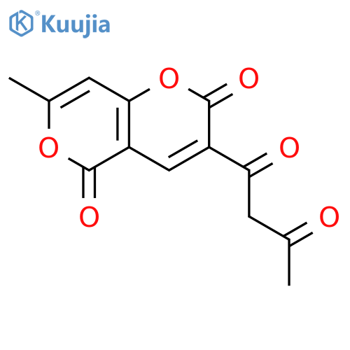 3-Acetoacetyl-7-methyl-2H,5H-pyrano4,3-bpyran-2,5-dione structure