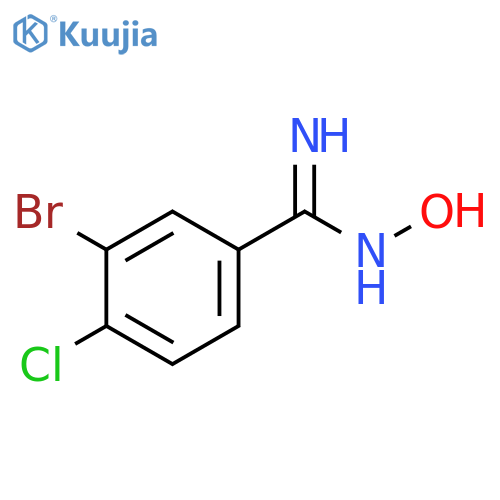 3-bromo-4-chloro-N'-hydroxybenzene-1-carboximidamide structure