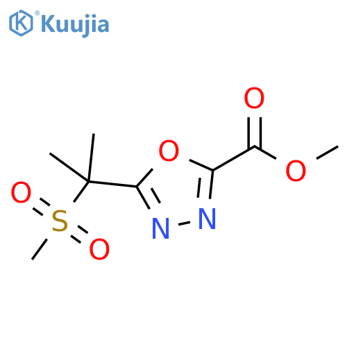 methyl 5-(2-methanesulfonylpropan-2-yl)-1,3,4-oxadiazole-2-carboxylate structure