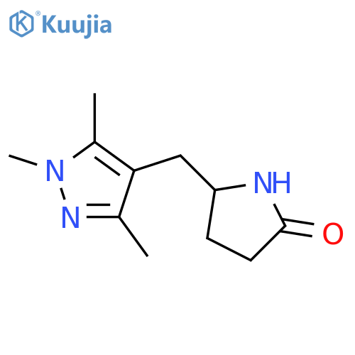 5-(trimethyl-1H-pyrazol-4-yl)methylpyrrolidin-2-one structure