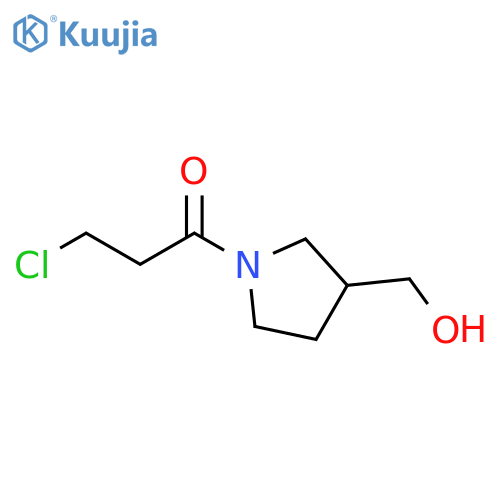 3-chloro-1-[3-(hydroxymethyl)pyrrolidin-1-yl]propan-1-one structure