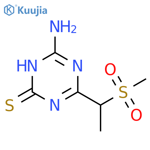 1,3,5-Triazine-2(1H)-thione, 6-amino-4-[1-(methylsulfonyl)ethyl]- structure