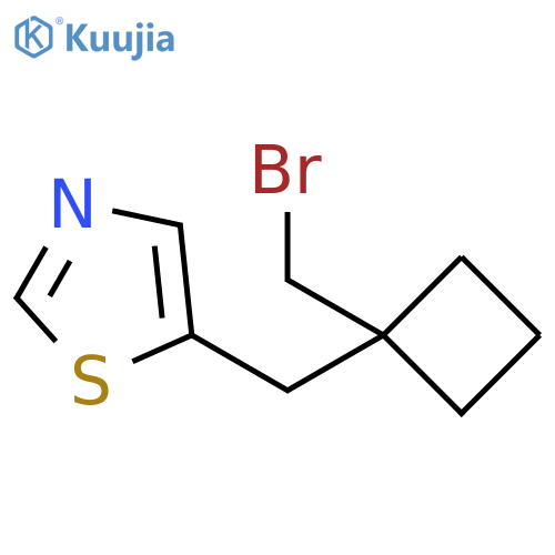 Thiazole, 5-[[1-(bromomethyl)cyclobutyl]methyl]- structure