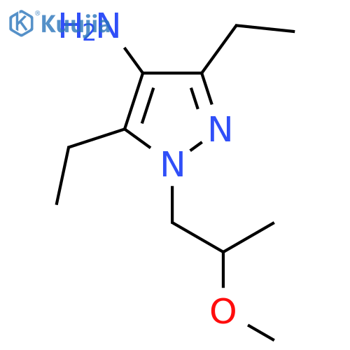 3,5-diethyl-1-(2-methoxypropyl)-1H-pyrazol-4-amine structure