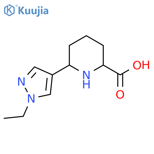 6-(1-ethyl-1H-pyrazol-4-yl)piperidine-2-carboxylic acid structure