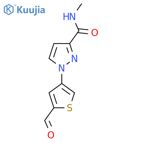 1-(5-formylthiophen-3-yl)-N-methyl-1H-pyrazole-3-carboxamide structure