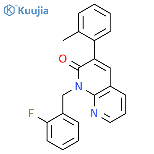 1,8-Naphthyridin-2(1H)-one,1-[(2-fluorophenyl)methyl]-3-(2-methylphenyl)- structure