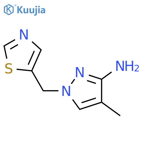 4-methyl-1-(1,3-thiazol-5-yl)methyl-1H-pyrazol-3-amine structure