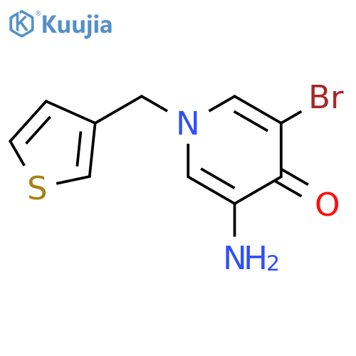 3-amino-5-bromo-1-(thiophen-3-yl)methyl-1,4-dihydropyridin-4-one structure