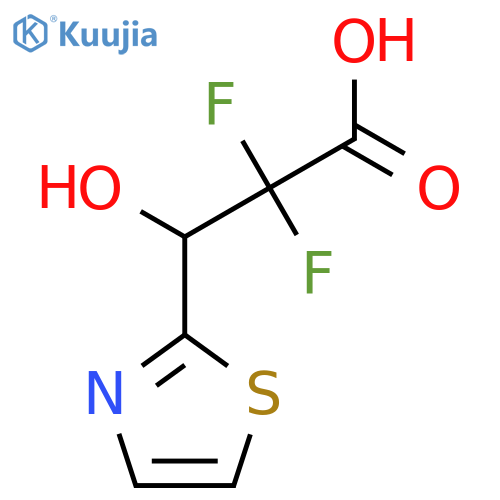 2,2-difluoro-3-hydroxy-3-(1,3-thiazol-2-yl)propanoic acid structure