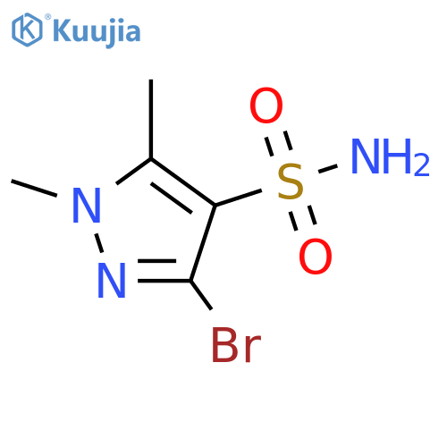 3-bromo-1,5-dimethyl-1H-pyrazole-4-sulfonamide structure