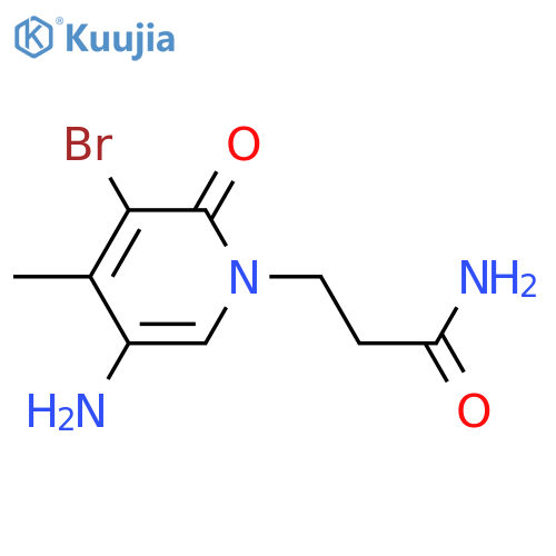 3-(5-amino-3-bromo-4-methyl-2-oxo-1,2-dihydropyridin-1-yl)propanamide structure