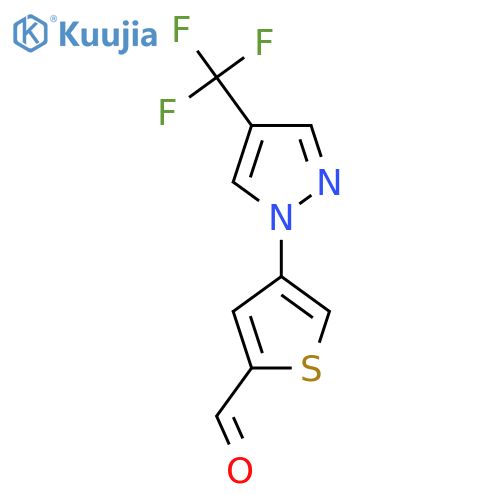 4-4-(trifluoromethyl)-1H-pyrazol-1-ylthiophene-2-carbaldehyde structure