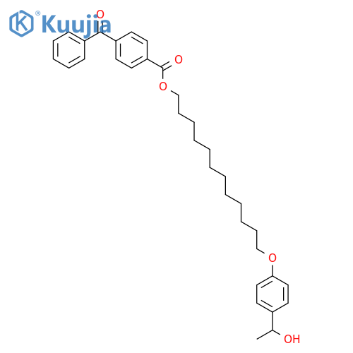 12-[4-(1-Hydroxyethyl)phenoxy]dodecyl 4-benzoylbenzoate structure