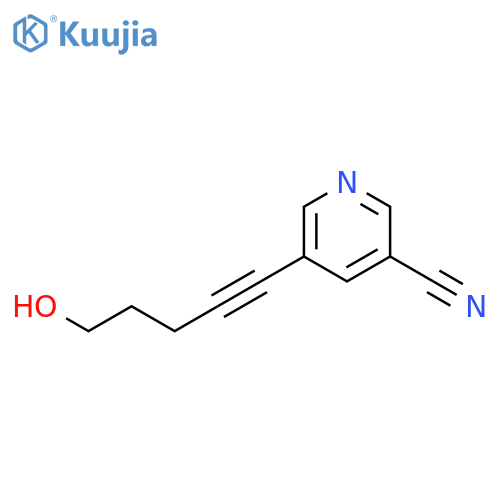 5-(5-hydroxypent-1-yn-1-yl)pyridine-3-carbonitrile structure