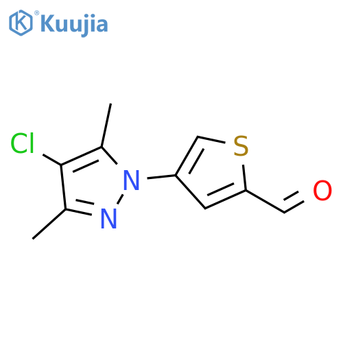 4-(4-chloro-3,5-dimethyl-1H-pyrazol-1-yl)thiophene-2-carbaldehyde structure