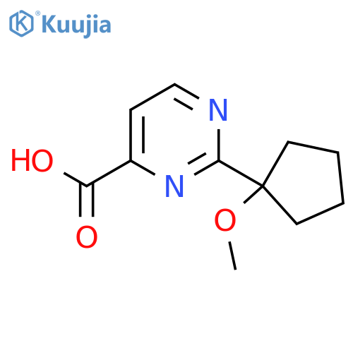 2-(1-Methoxycyclopentyl)pyrimidine-4-carboxylic acid structure