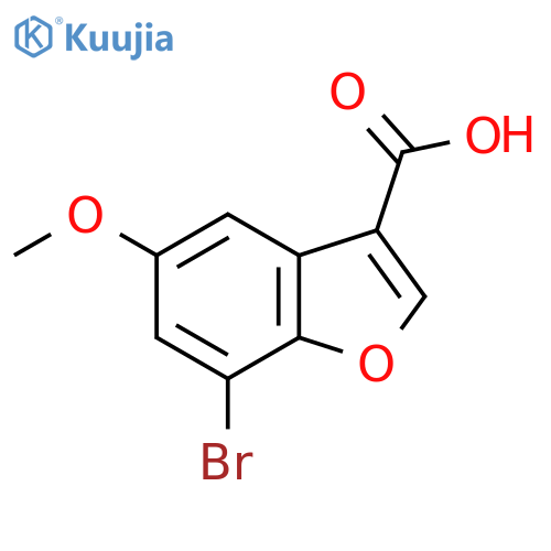 7-Bromo-5-methoxy-1-benzofuran-3-carboxylic acid structure