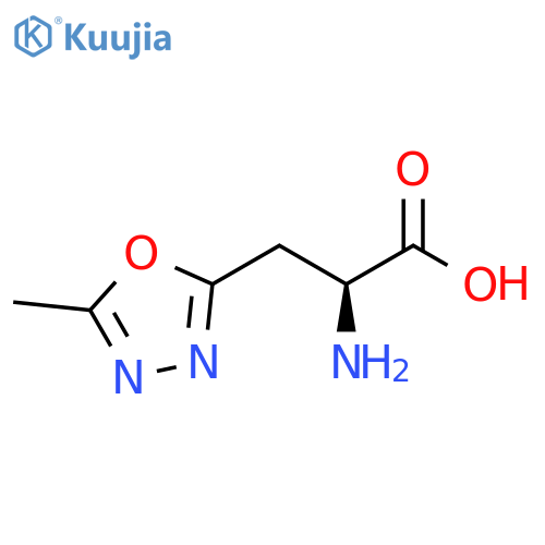 (2S)-2-amino-3-(5-methyl-1,3,4-oxadiazol-2-yl)propanoic acid structure