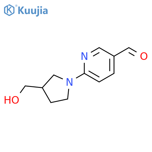 3-Pyridinecarboxaldehyde, 6-[3-(hydroxymethyl)-1-pyrrolidinyl]- structure
