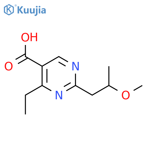 4-Ethyl-2-(2-methoxypropyl)pyrimidine-5-carboxylic acid structure