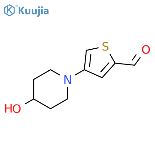 2-Thiophenecarboxaldehyde, 4-(4-hydroxy-1-piperidinyl)- structure
