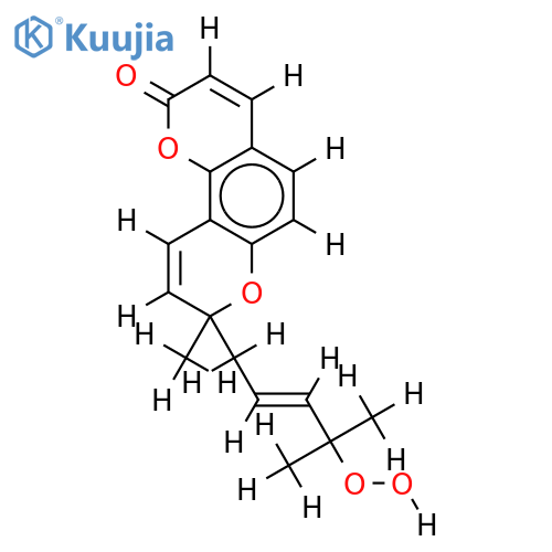 Δ2'-Isomer, 4'-hdyroperoxy-8-Methyl-8-(4-methyl-3-pentenyl)-2H, 8H-benzo[1, 2-b:3, 4-b']dipyran-2-one structure