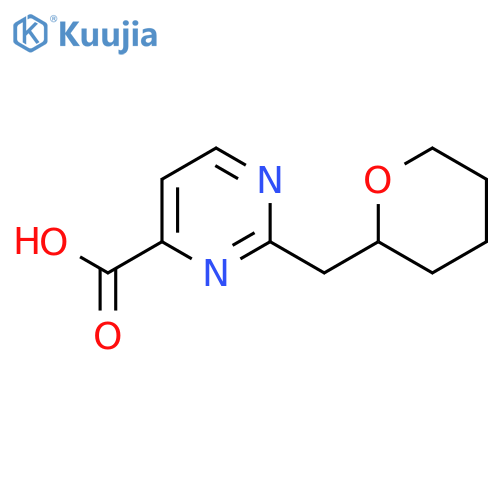 2-[(Oxan-2-yl)methyl]pyrimidine-4-carboxylic acid structure