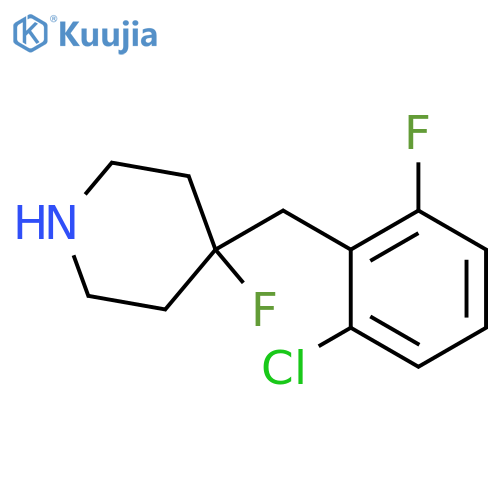 4-[(2-chloro-6-fluorophenyl)methyl]-4-fluoropiperidine structure