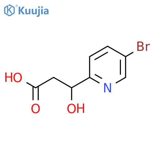 3-(5-bromopyridin-2-yl)-3-hydroxypropanoic acid structure