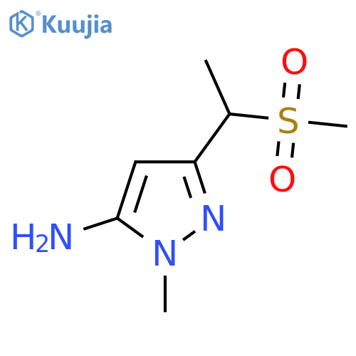 3-(1-methanesulfonylethyl)-1-methyl-1H-pyrazol-5-amine structure