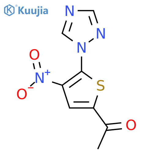 1-4-nitro-5-(1H-1,2,4-triazol-1-yl)thiophen-2-ylethan-1-one structure