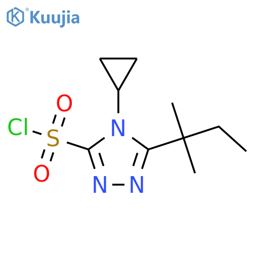 4-cyclopropyl-5-(2-methylbutan-2-yl)-4H-1,2,4-triazole-3-sulfonyl chloride structure