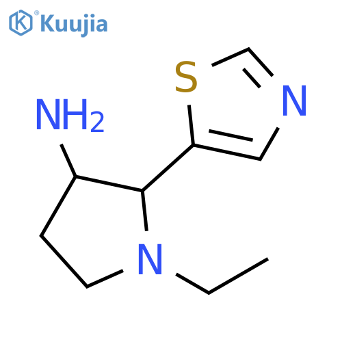 1-ethyl-2-(1,3-thiazol-5-yl)pyrrolidin-3-amine structure