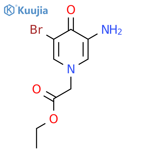 ethyl 2-(3-amino-5-bromo-4-oxo-1,4-dihydropyridin-1-yl)acetate structure