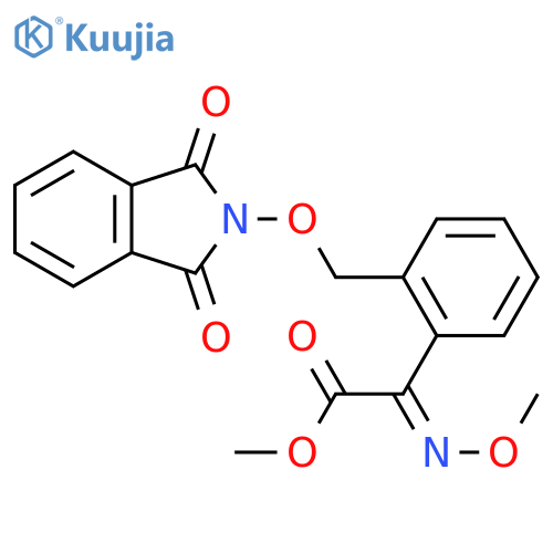(E)-Methyl 2-(2-(((1,3-dioxoisoindolin-2-yl)oxy)methyl)phenyl)-2-(methoxyimino)acetate structure