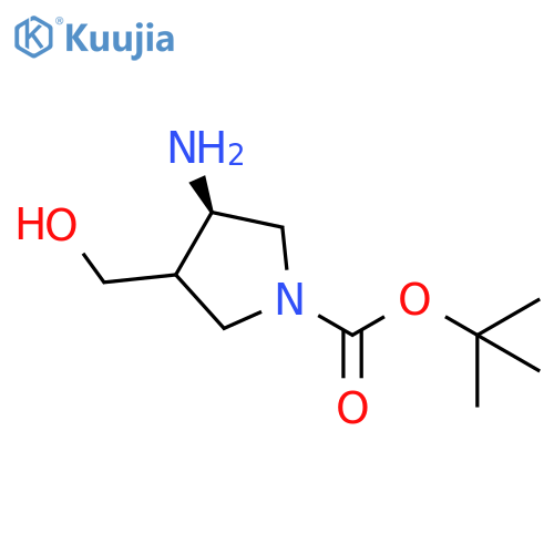 tert-butyl (3R)-3-amino-4-(hydroxymethyl)pyrrolidine-1-carboxylate structure