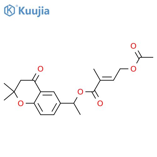 6-Acetyl-2,3-dihydro-2,2-dimethyl-4H-1-benzopyran-4-one; 1'''ξ-Alcohol, O-(4-acetoxy-2-methyl-2Z-butenoyl) structure