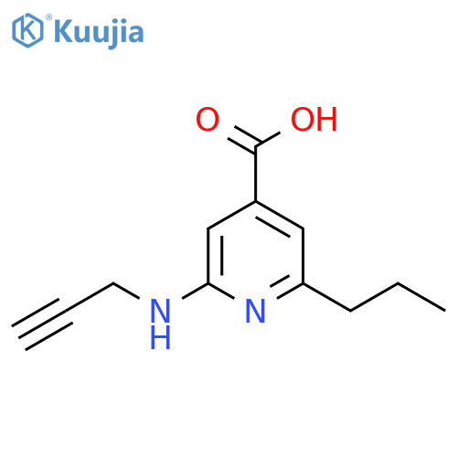 2-(prop-2-yn-1-yl)amino-6-propylpyridine-4-carboxylic acid structure